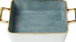 Online Auflaufform Romo | 25 x 19 x 4,5 cm | 900 ml | petrol | mit Henkel Auflaufform