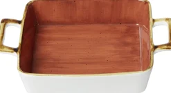 Clearance Auflaufform Romo | 25 x 19 x 4,5 cm | 900 ml | terra | mit Henkel Auflaufform