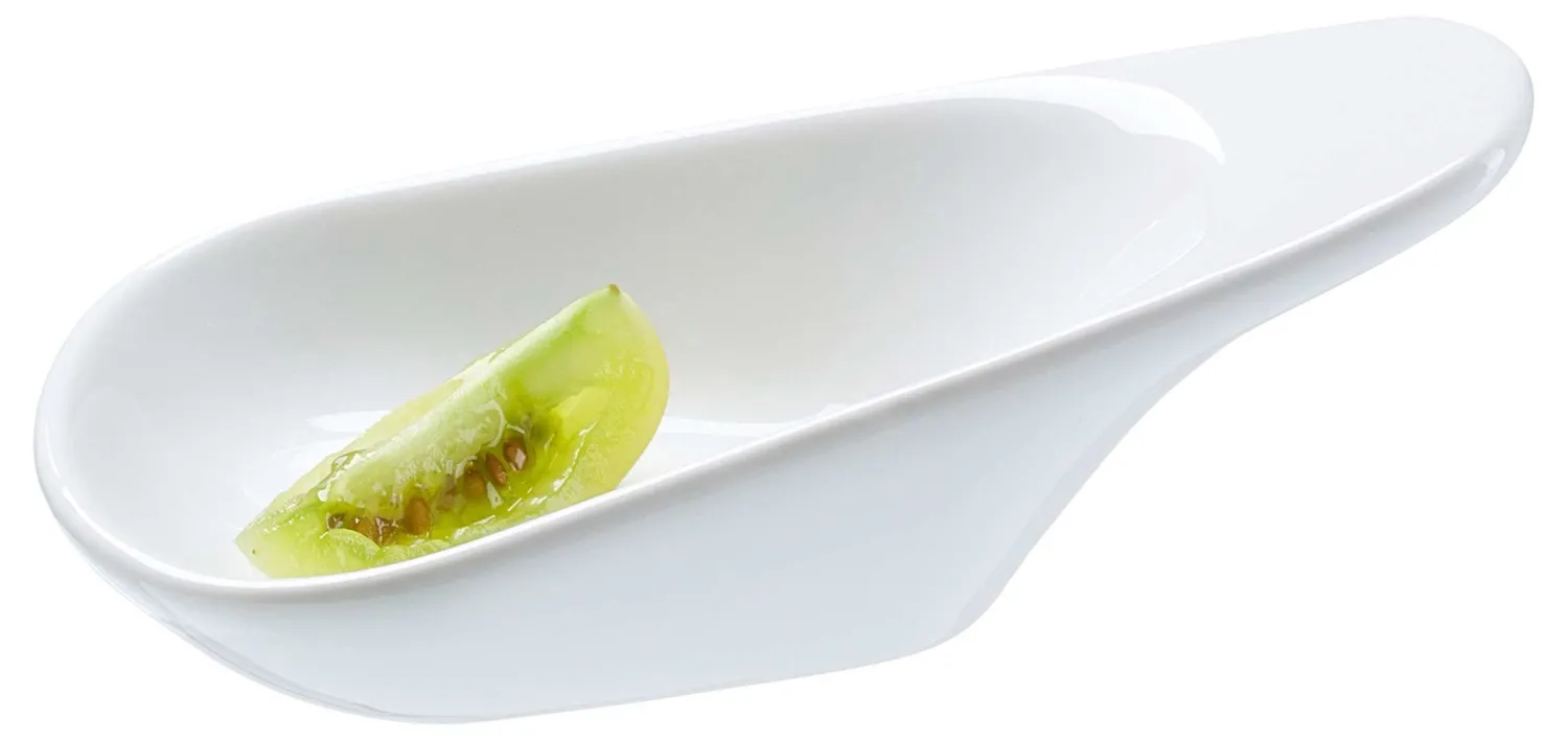 Dipschale Gusto | 10,5 x 7 x 3,5 cm | weiss | oval | mit Griff Schale