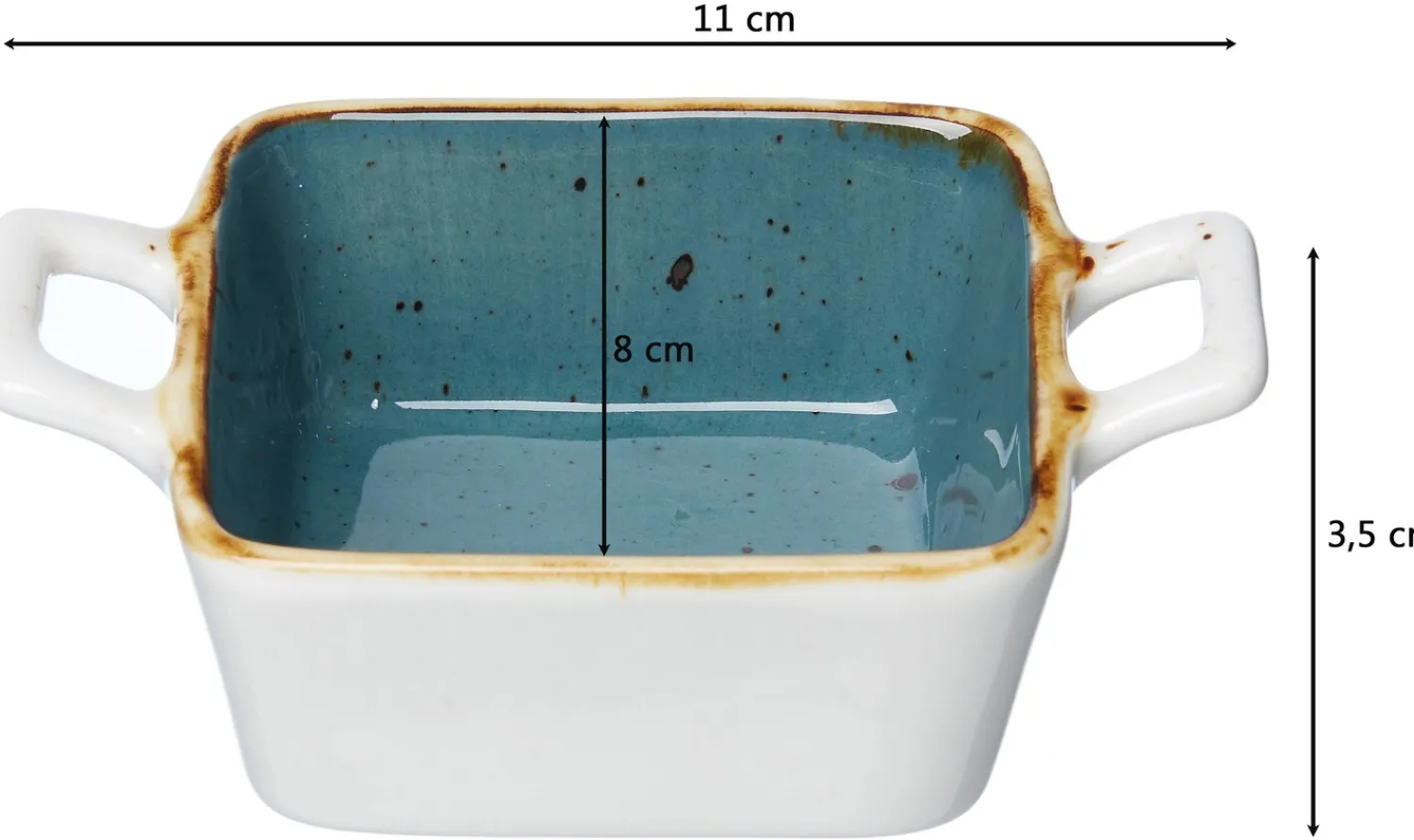 Clearance Dipschale Romo | 11 x 8 x 3,5 cm | petrol | mit Henkel Schale