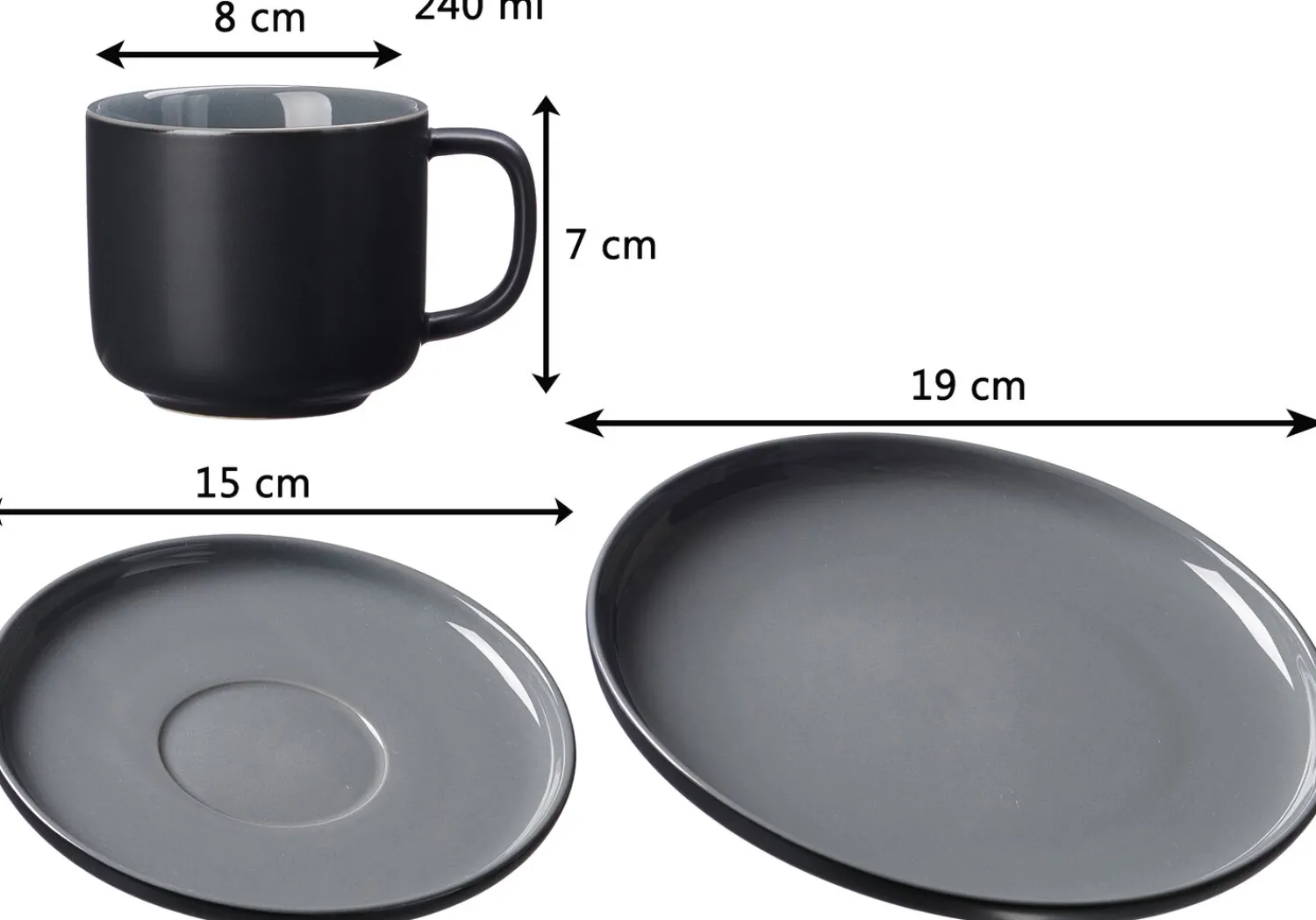 Outlet Frühstücksteller Jasper | 19 cm | schwarz Teller