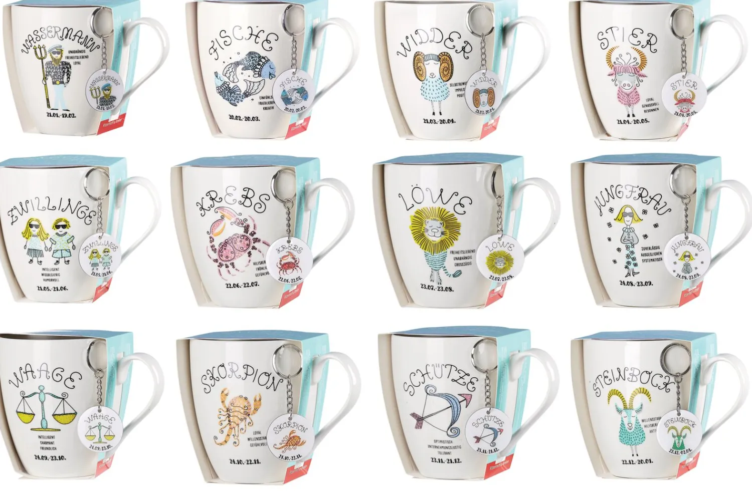 Sale Kaffeebecher Astro Steinbock | 650 ml | mit Schlüsselanhänger Becher
