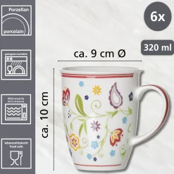Hot Kaffeebecher-Set Shanti | 6-teilig | 320 ml Becher