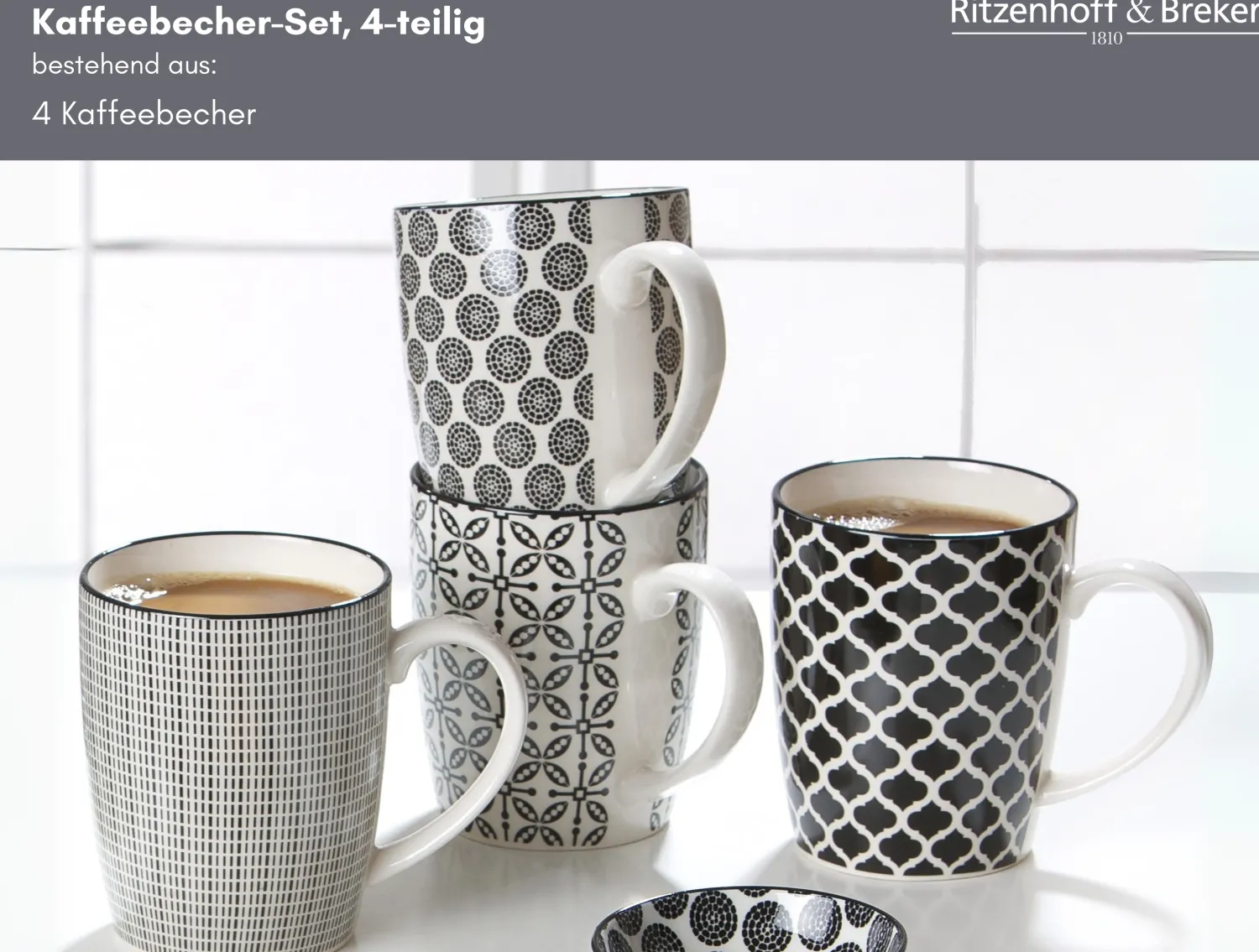 Online Kaffeebecher-Set Takeo | 4-teilig | 350 ml Becher