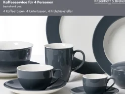 Online Kaffeeservice Doppio | 12-teilig | anthrazit Service