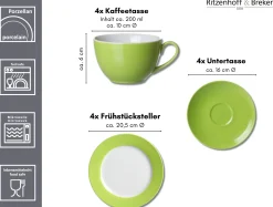 Hot Kaffeeservice Doppio | 12-teilig | grün Service