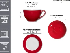 Kaffeeservice Doppio | 12-teilig | rot Service