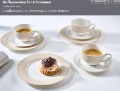 Online Kaffeeservice Geo | 18-teilig | beige Service