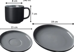 Outlet Kaffeeservice Jasper | 12-teilig | schwarz Service