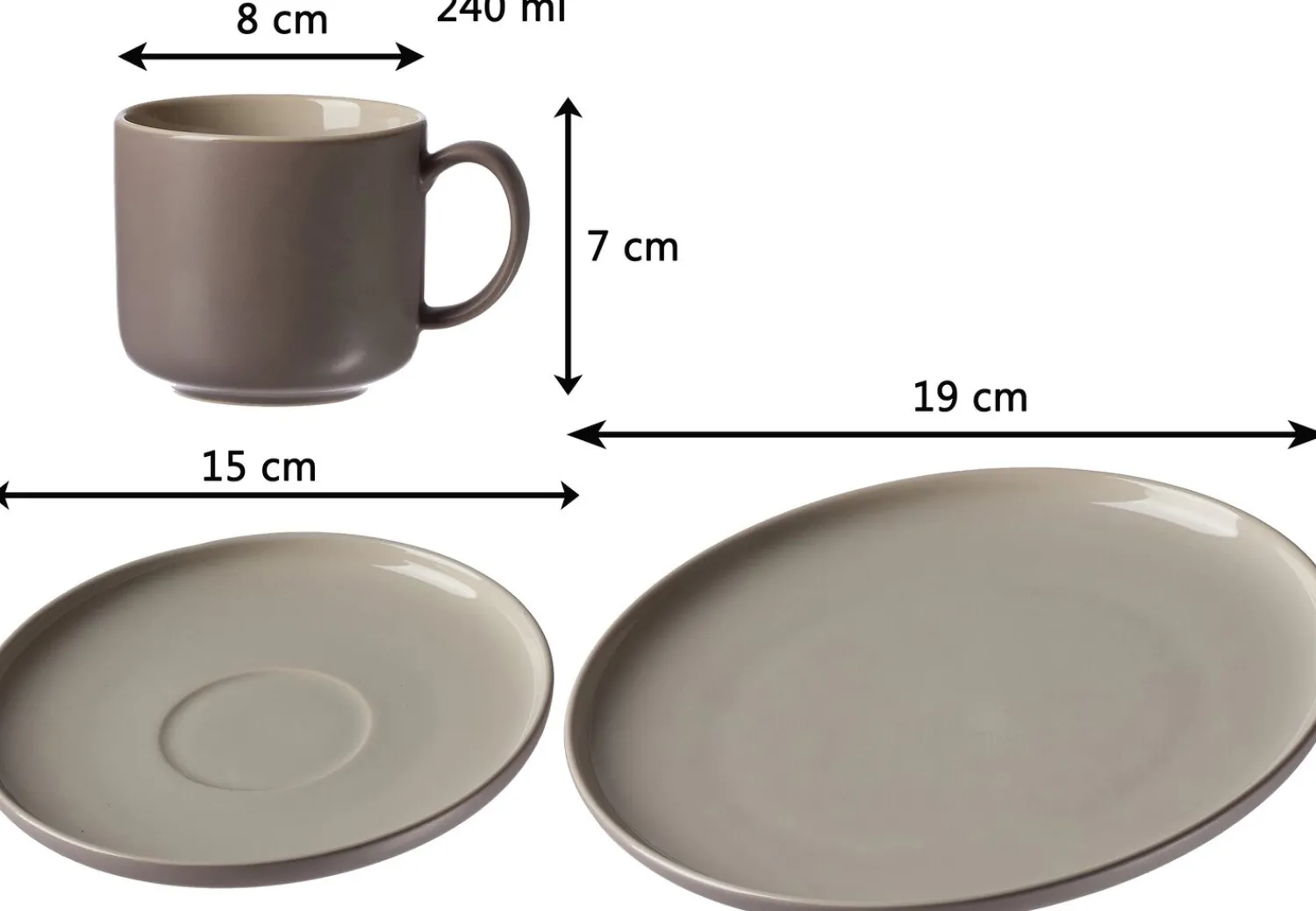 Hot Kaffeetasse Jasper | 240 ml | taupe Obertasse