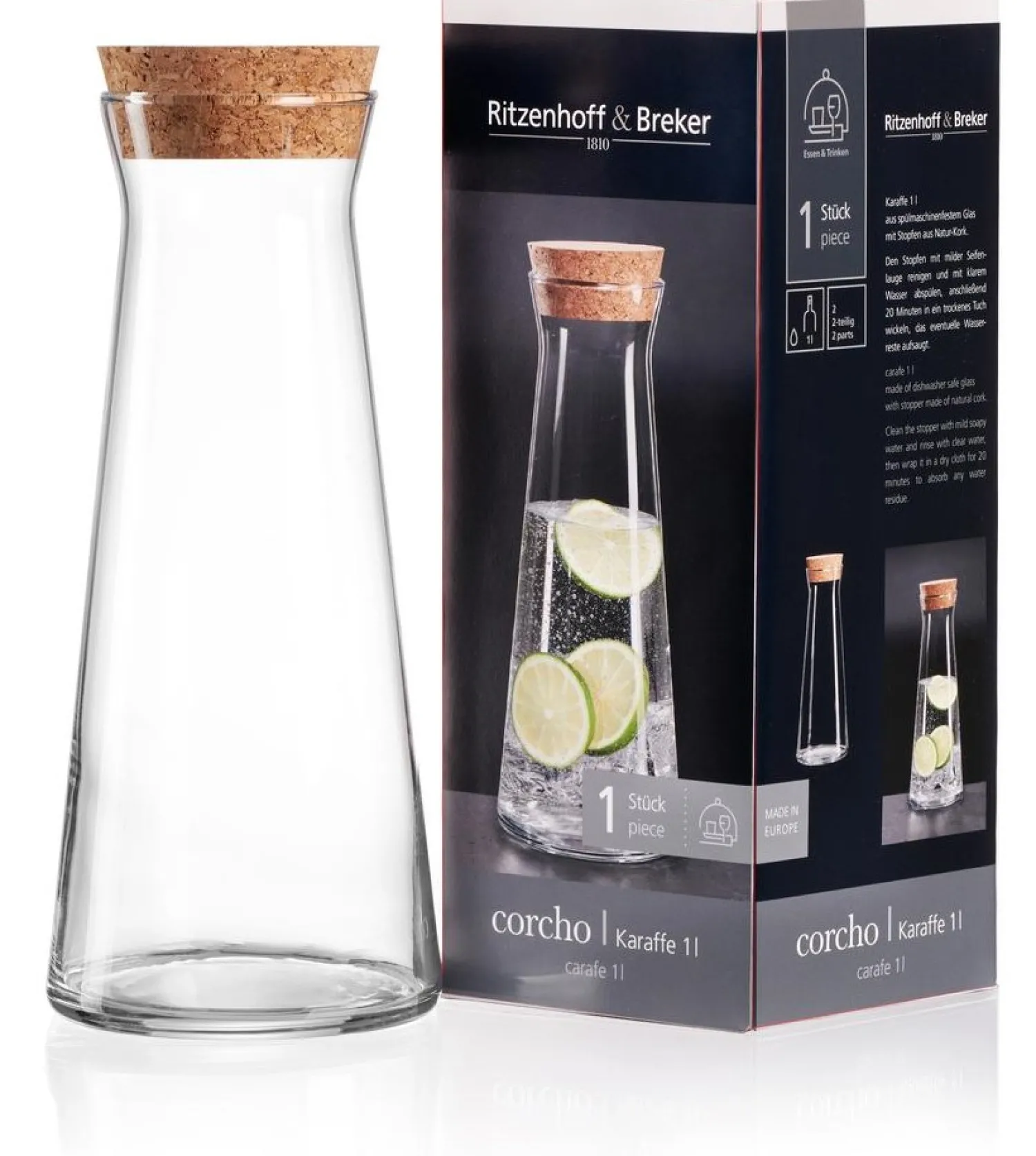 Sale Karaffe Corcho | 1 Liter | mit Stopfen Karaffe
