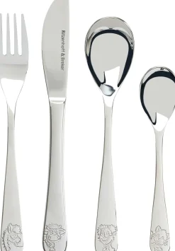 Hot Kinderbesteck-Set Hoftiere | 4-teilig | silber Besteck|Kinder