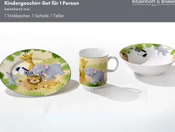 Best Kindergeschirr-Set Afrikatiere | 3-teilig Set|Kinder