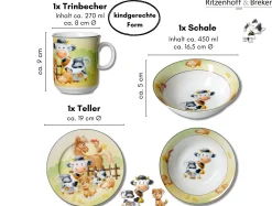 Online Kindergeschirr-Set Hoftiere | 3-teilig Set|Kinder
