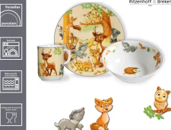 Outlet Kindergeschirr-Set Waldtiere | 3-teilig Set|Kinder