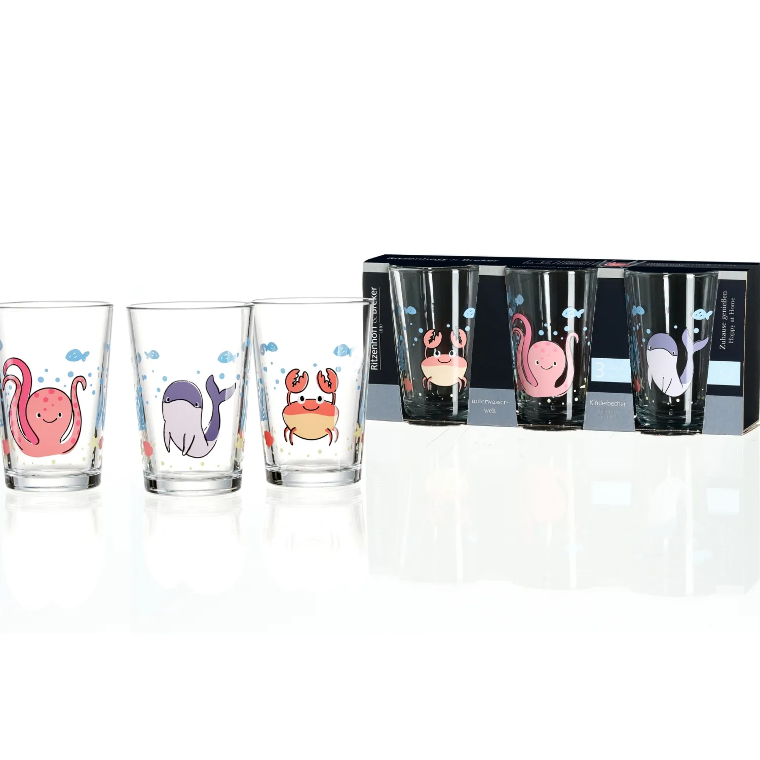 Sale Kindergläser-Set Unterwasserwelt | 6-teilig | 205 ml Gläser-Set