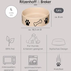 Napf Mika Dog | 1,4 Liter | beige Hund