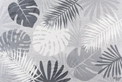 Online Platzmatte Dschungel Blatt | 45 x 30 cm | grau Platzmatte