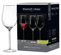 Best Rotweingläser-Set Bolero | 4-teilig | 460 ml Gläser-Set