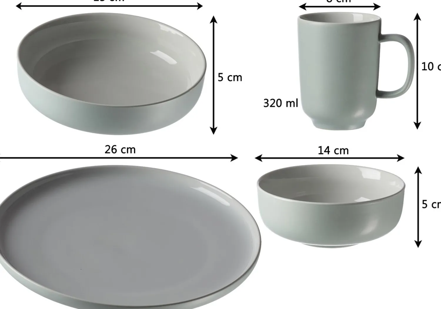 Clearance Suppenschale Jasper | 19 x 19 x 5 cm | mint Schale