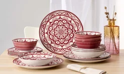 Sale Tafelservice Doha | 16-teilig | burgund Set
