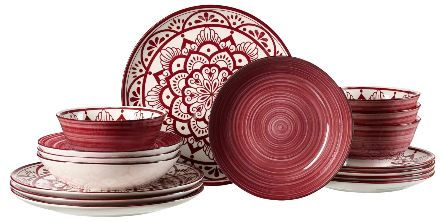Sale Tafelservice Doha | 16-teilig | burgund Set