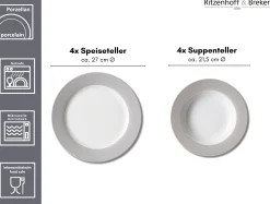 Tafelservice Doppio | 8-teilig | grau Service