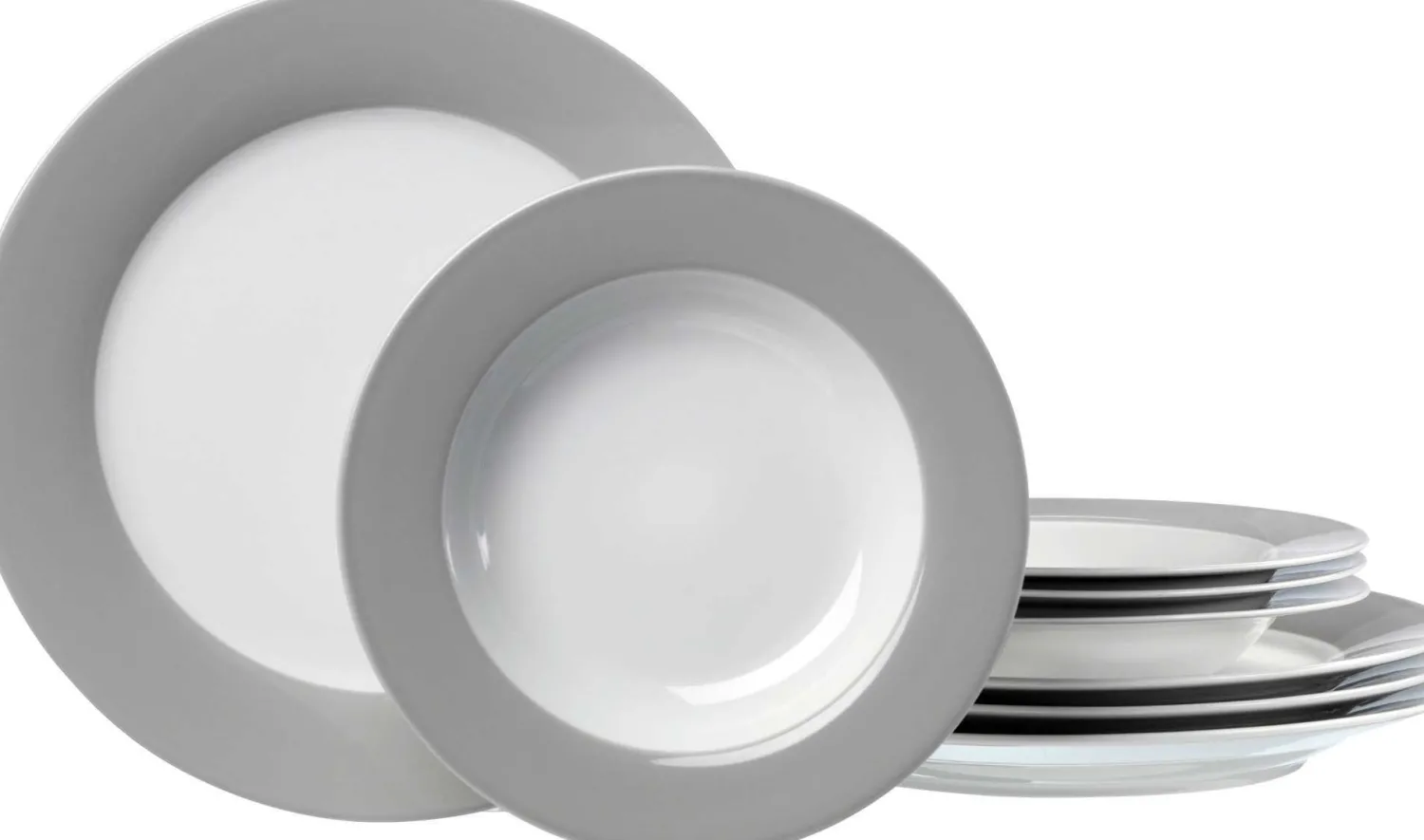 Tafelservice Doppio | 8-teilig | grau Service