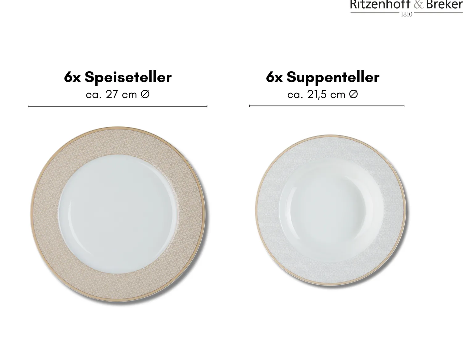 Discount Tafelservice Geo | 12-teilig | beige Service