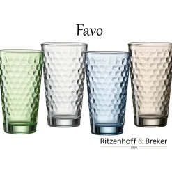 Online Trinkgläser-Set Favo | 6-teilig | grün | 350 ml Gläser-Set