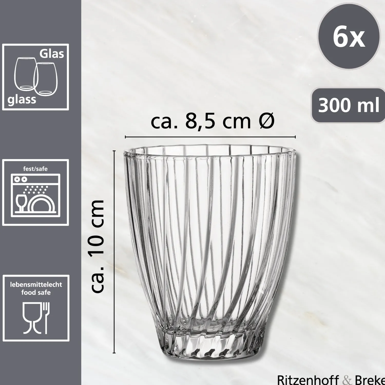 Trinkgläser-Set Samba | 6-teilig | 300 ml Gläser-Set
