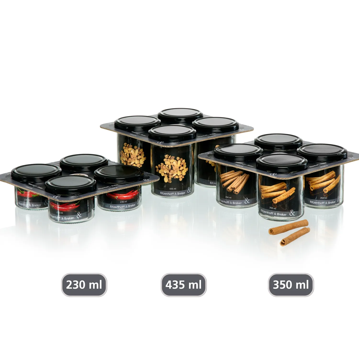 New Vorratsgläser-Set Mara | 4-teilig | 435 ml Vorratsgläser-Set