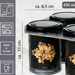 New Vorratsgläser-Set Mara | 4-teilig | 435 ml Vorratsgläser-Set