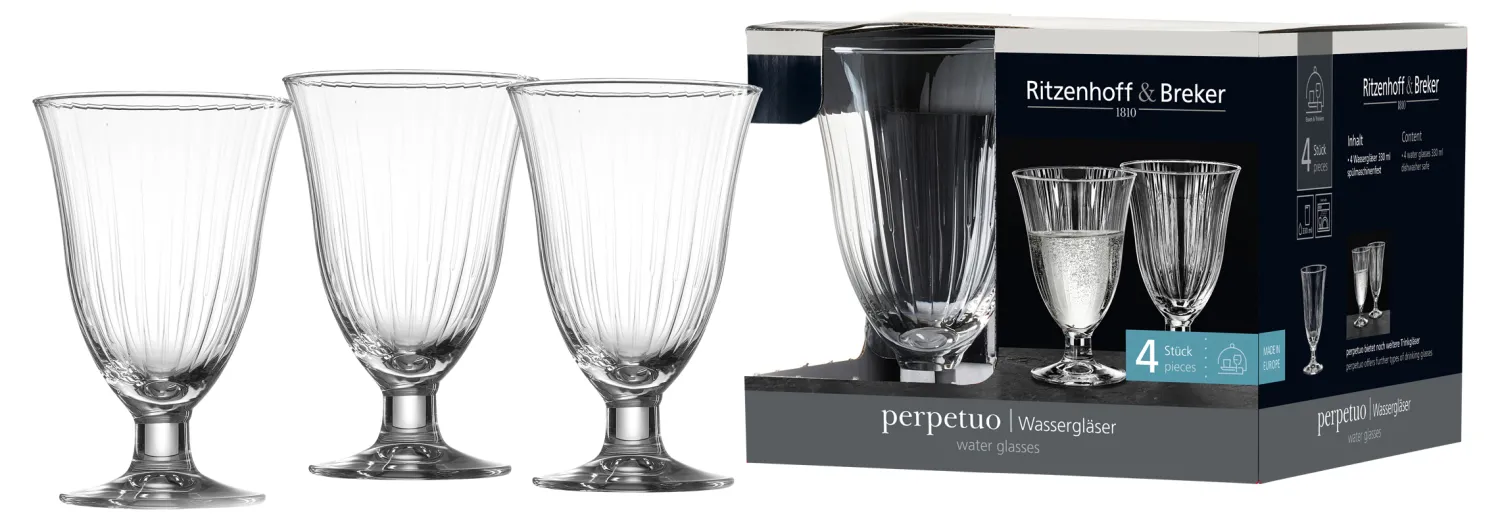 New Wassergläser-Set Perpetuo | 4-teilig | 330 ml Gläser-Set
